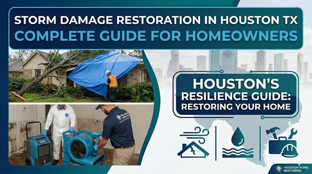 Storm damage restoration in Houston TX — wind, hail, and flood damage repair services